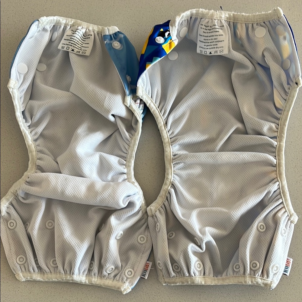 Blue and Yellow Reusable Swim Diaper with Adjustable Fit - Picture 2 of 2